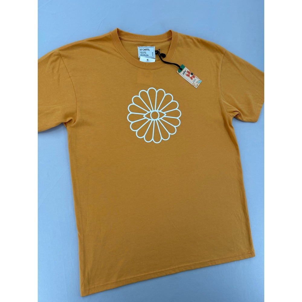 Le Cartel Farah Allegue Melanina SS23 Graphic Tee Mustard Yellow Mens XL NWT